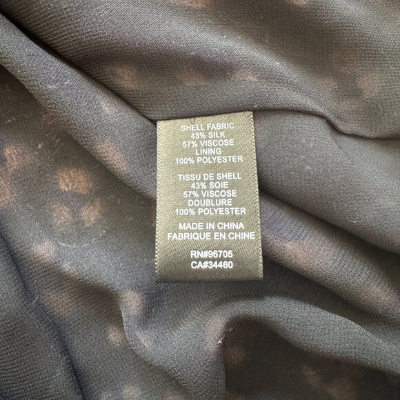 Rebecca Taylor Silk Cheetah Jacquard Print Wrap Long Sleeve Dress Size 10 Black - Picture 3 of 7